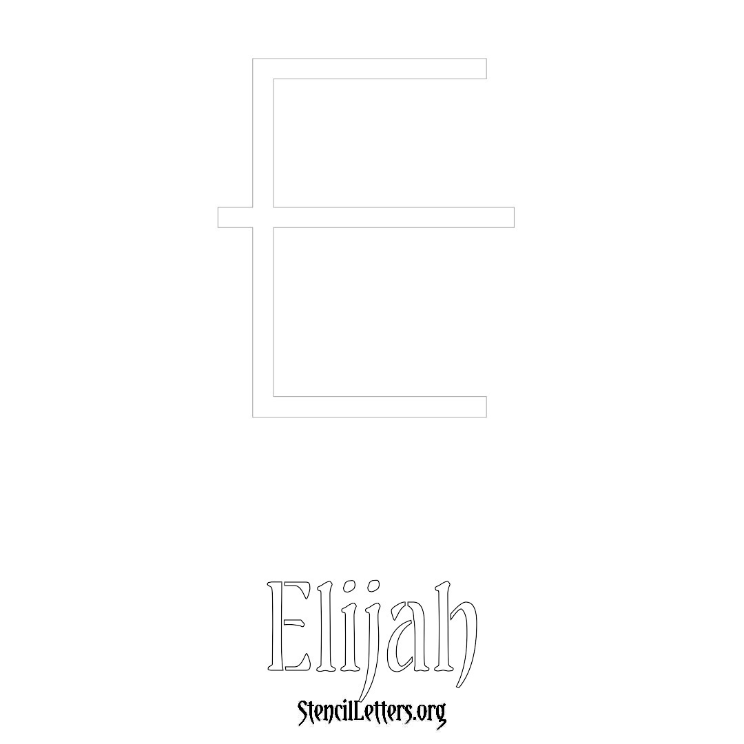 Elijah printable name initial stencil in Simple Elegant Lettering