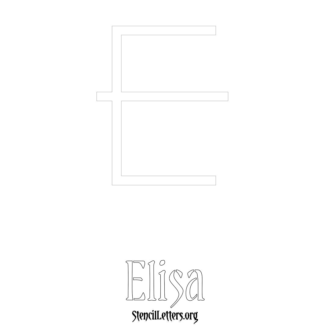 Elisa printable name initial stencil in Simple Elegant Lettering