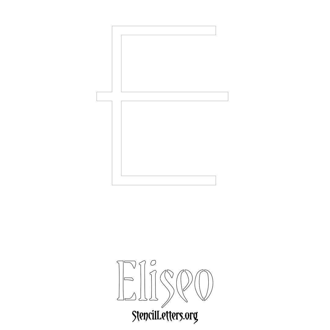 Eliseo printable name initial stencil in Simple Elegant Lettering