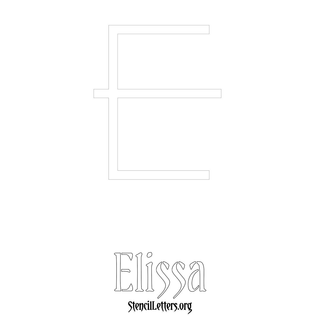 Elissa printable name initial stencil in Simple Elegant Lettering