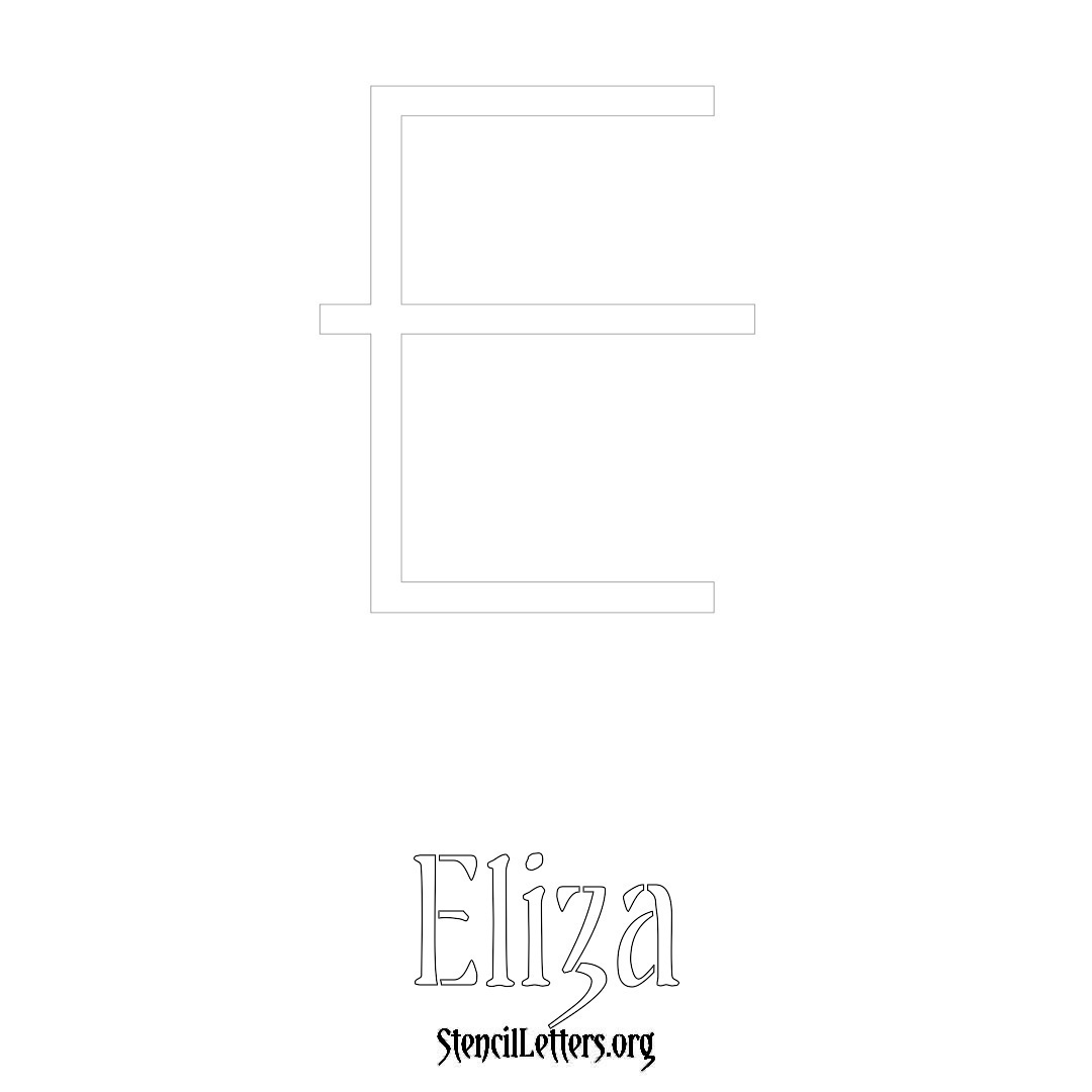 Eliza printable name initial stencil in Simple Elegant Lettering