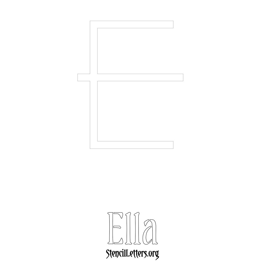Ella printable name initial stencil in Simple Elegant Lettering
