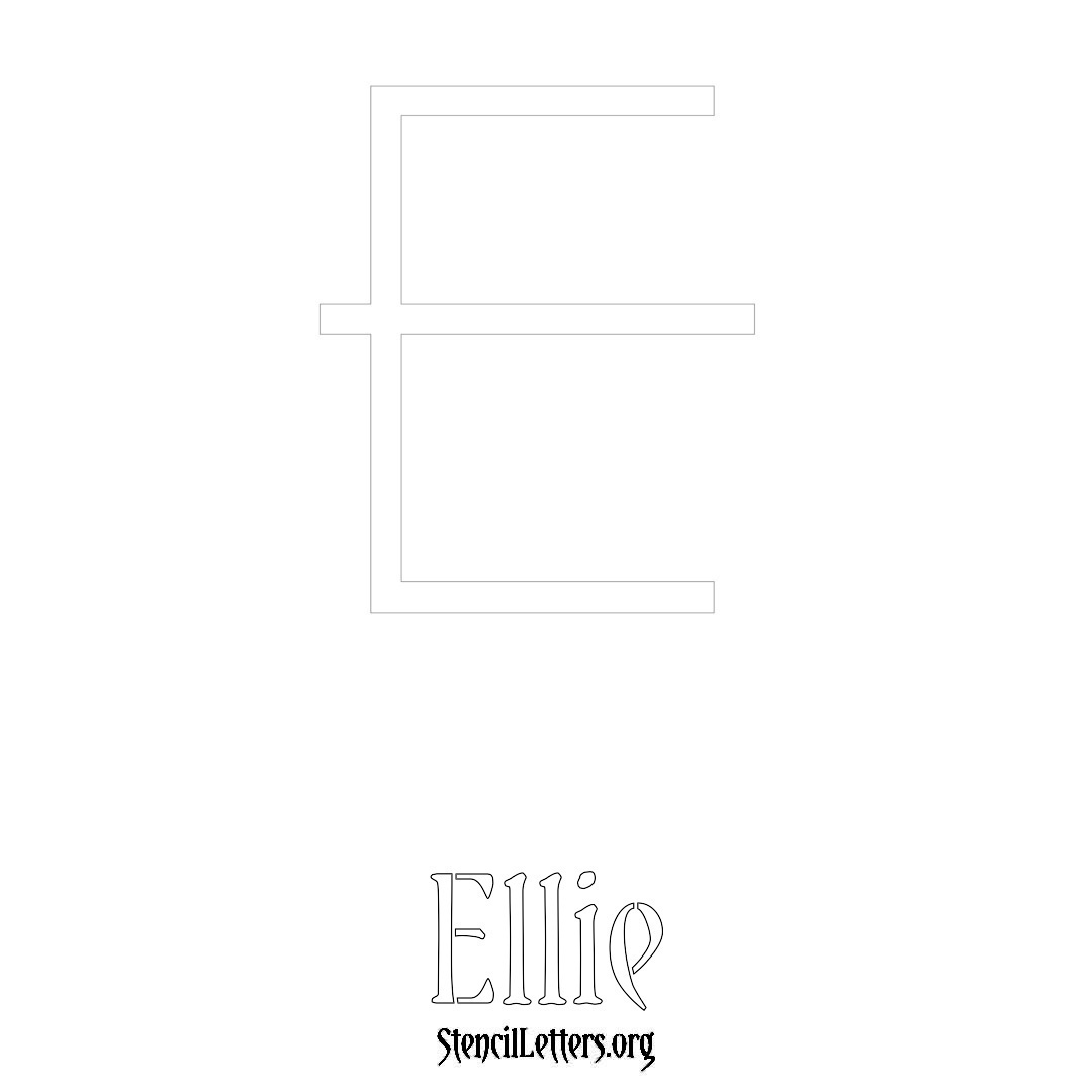 Ellie printable name initial stencil in Simple Elegant Lettering