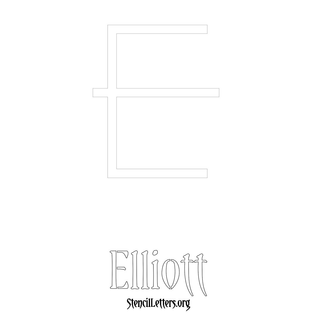 Elliott printable name initial stencil in Simple Elegant Lettering
