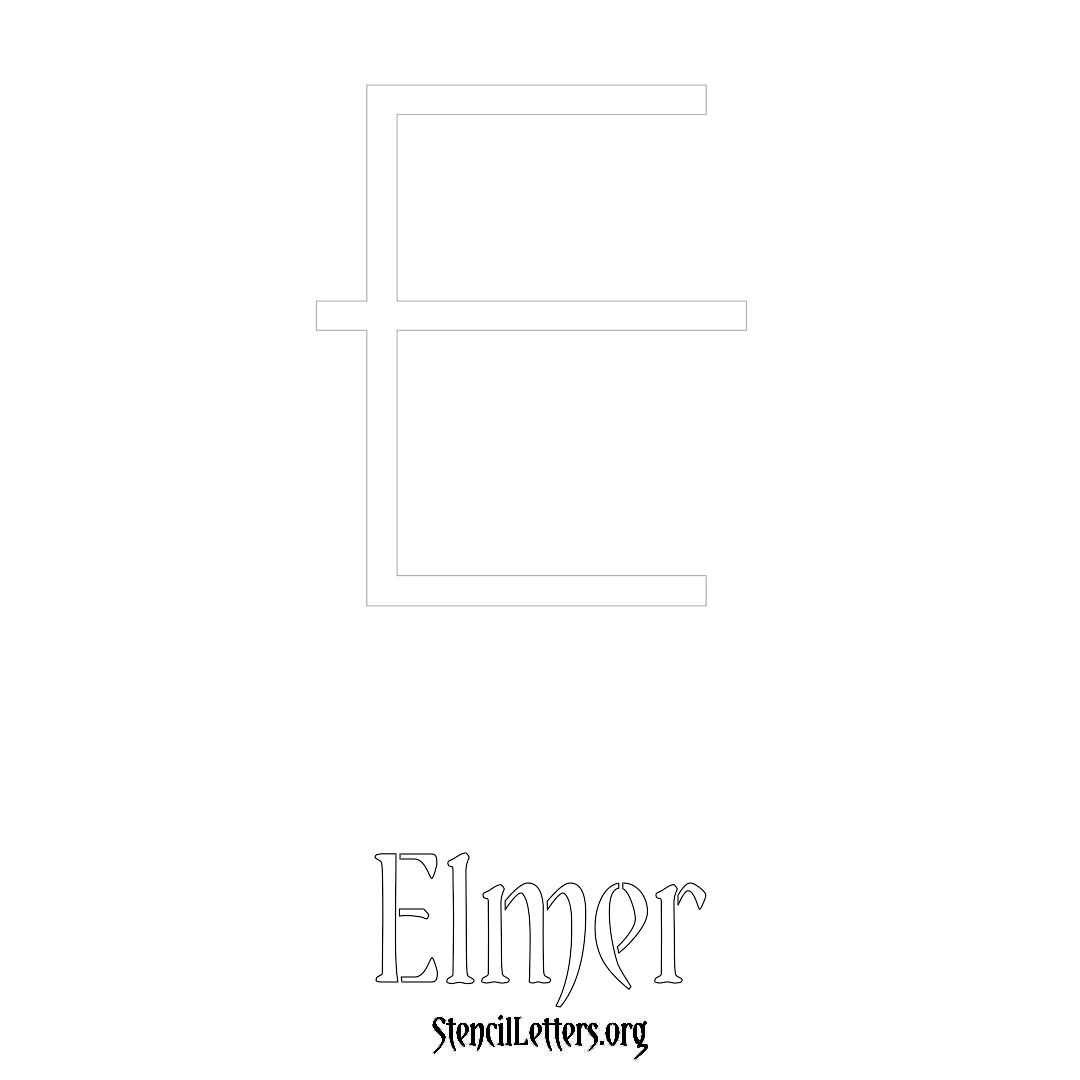 Elmer printable name initial stencil in Simple Elegant Lettering