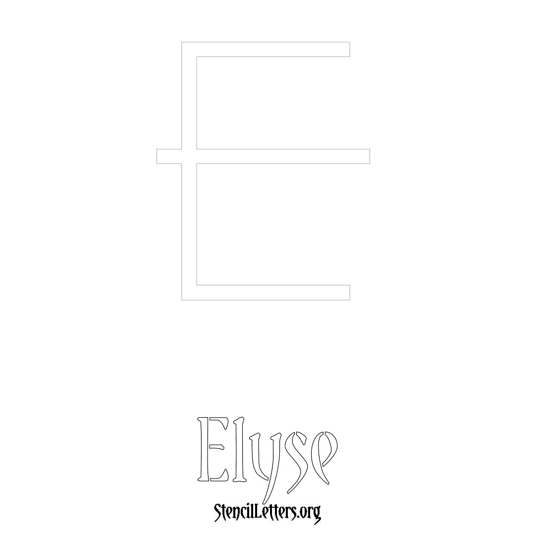 Elyse printable name initial stencil in Simple Elegant Lettering