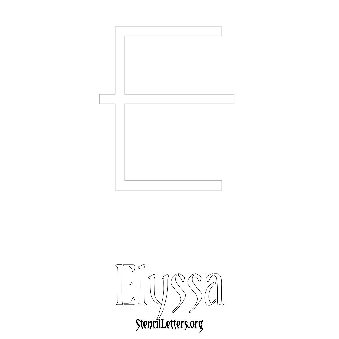 Elyssa printable name initial stencil in Simple Elegant Lettering