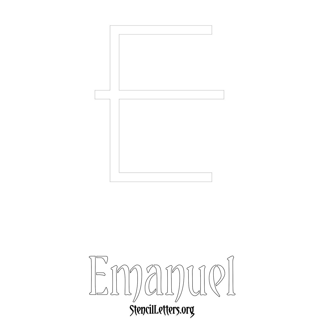 Emanuel printable name initial stencil in Simple Elegant Lettering