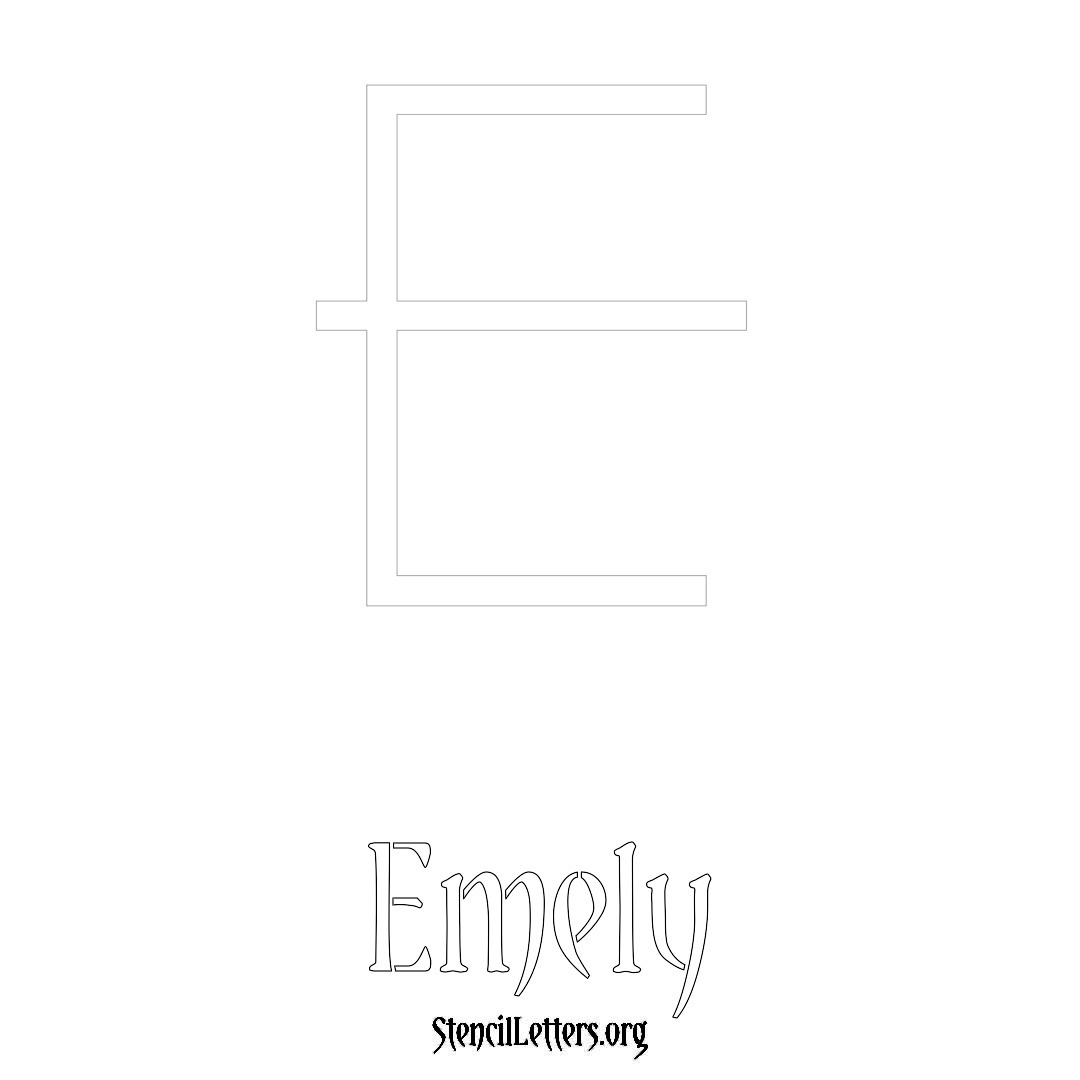 Emely printable name initial stencil in Simple Elegant Lettering