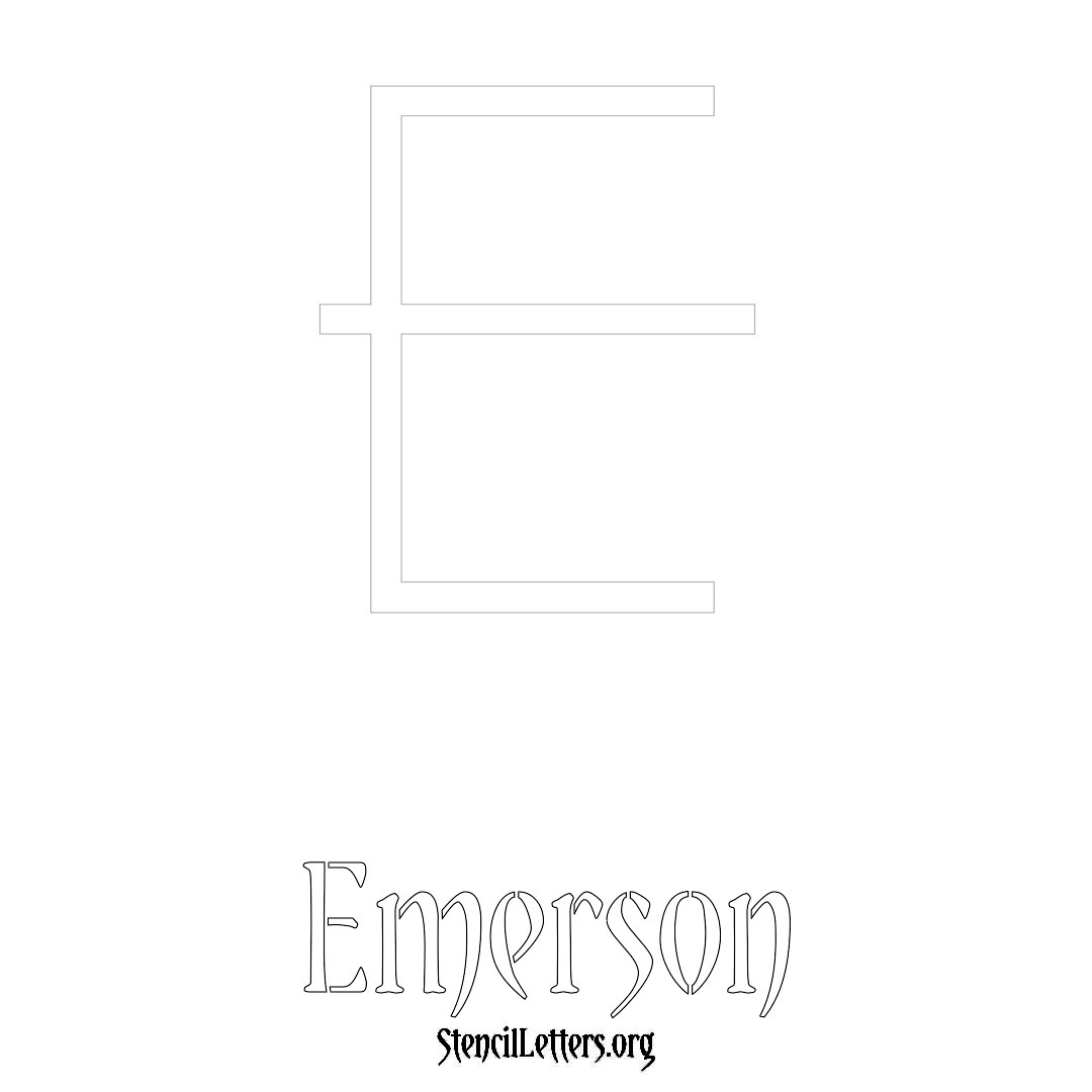 Emerson printable name initial stencil in Simple Elegant Lettering