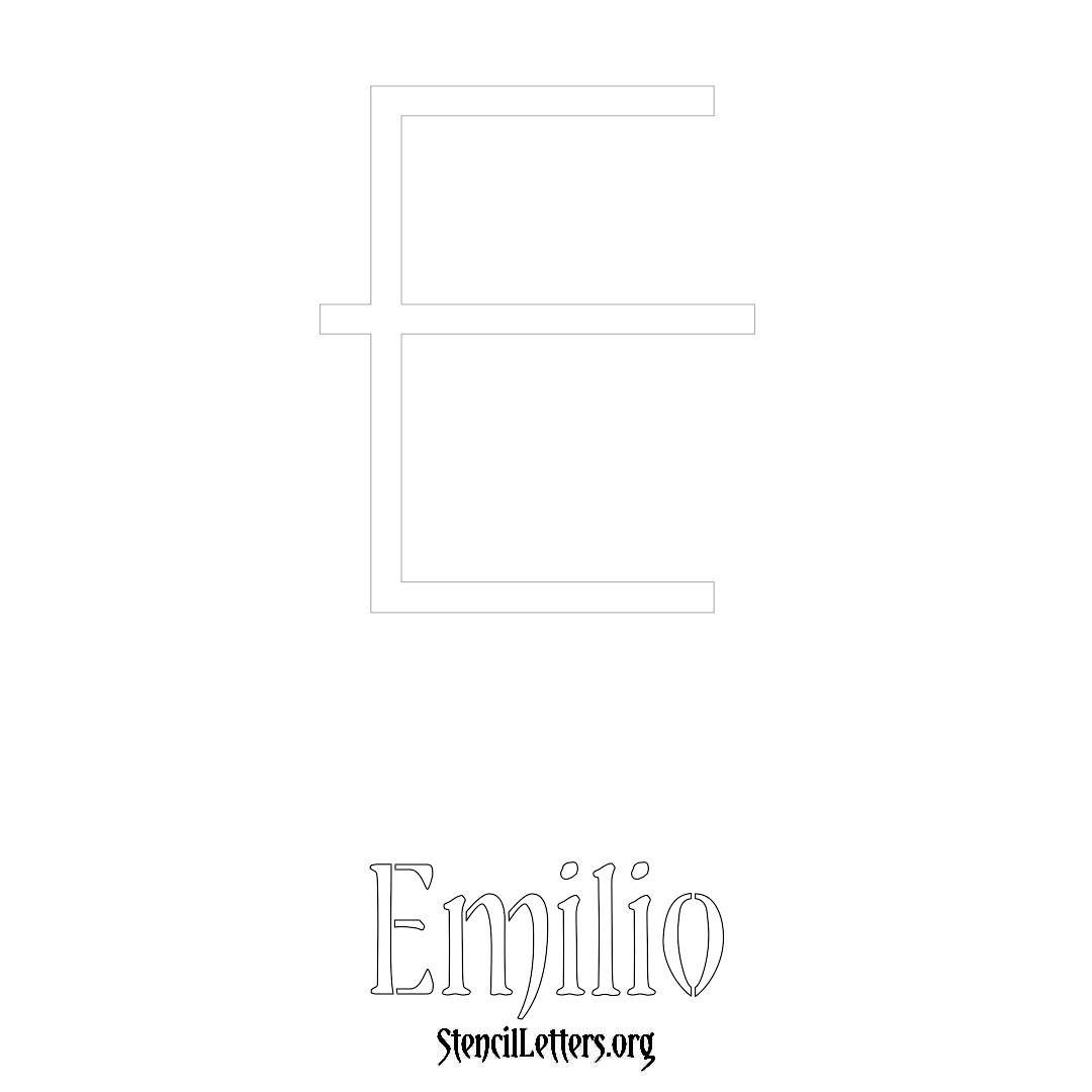 Emilio printable name initial stencil in Simple Elegant Lettering