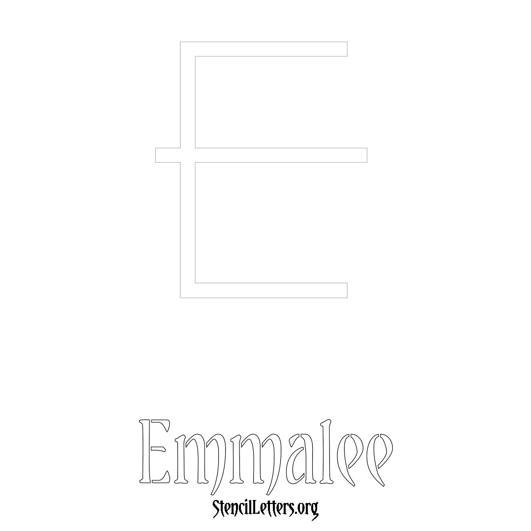 Emmalee printable name initial stencil in Simple Elegant Lettering