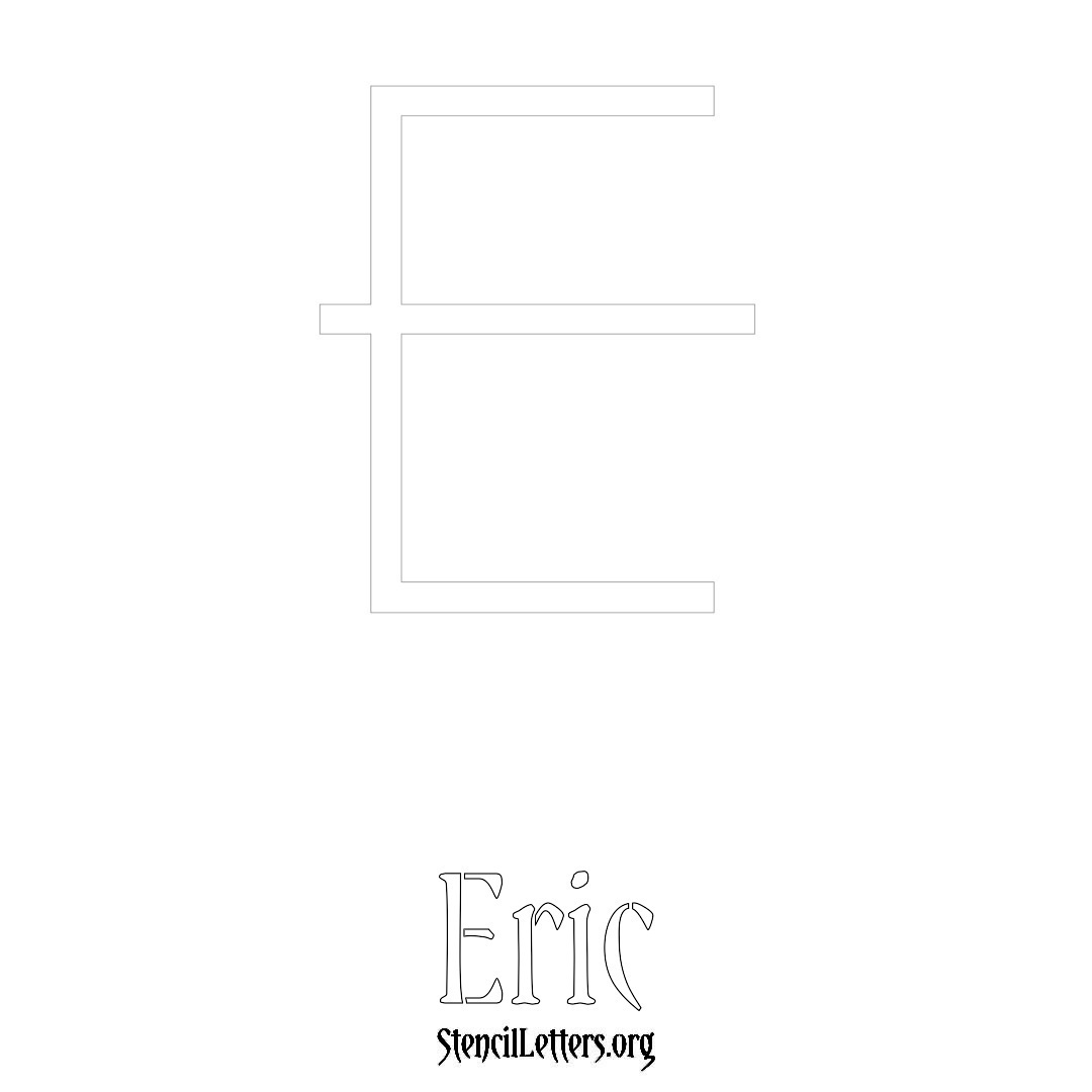 Eric printable name initial stencil in Simple Elegant Lettering