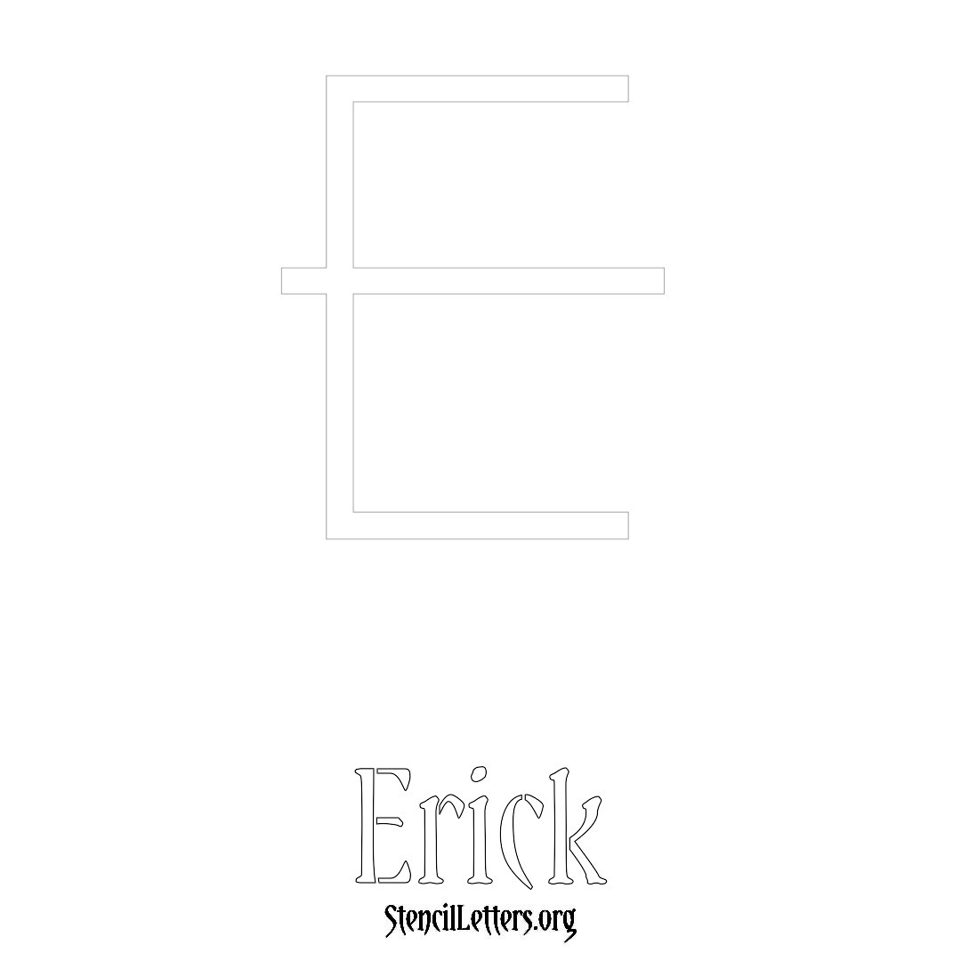 Erick printable name initial stencil in Simple Elegant Lettering