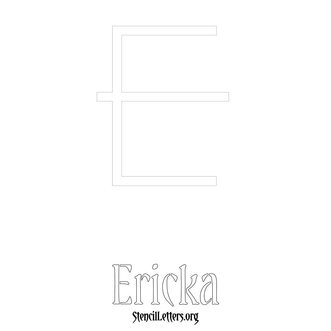 Ericka printable name initial stencil in Simple Elegant Lettering