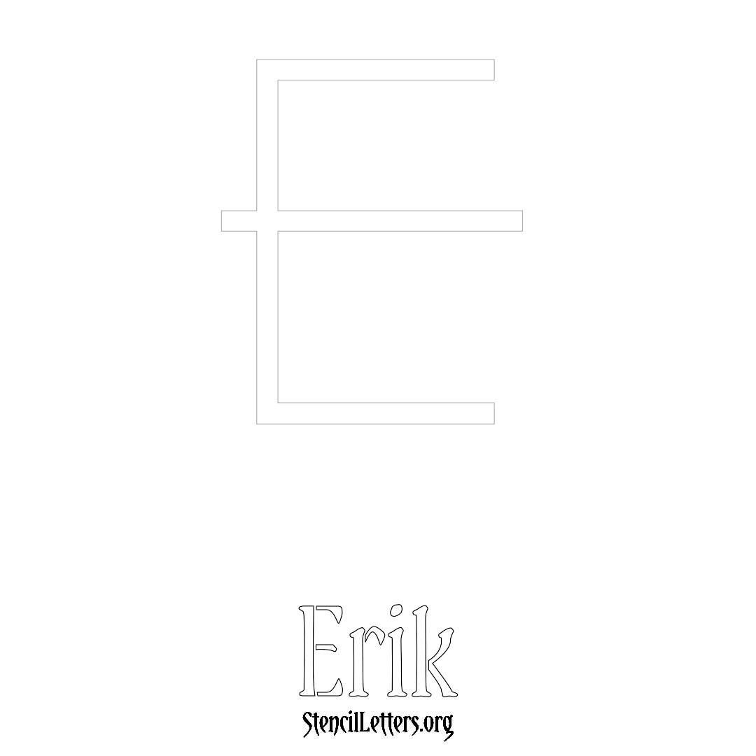 Erik printable name initial stencil in Simple Elegant Lettering