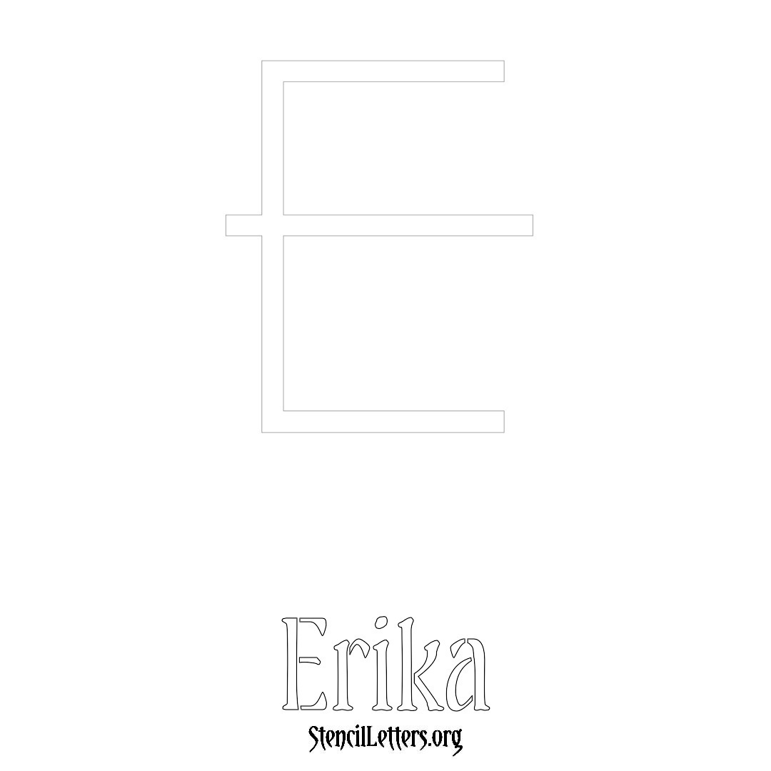Erika printable name initial stencil in Simple Elegant Lettering