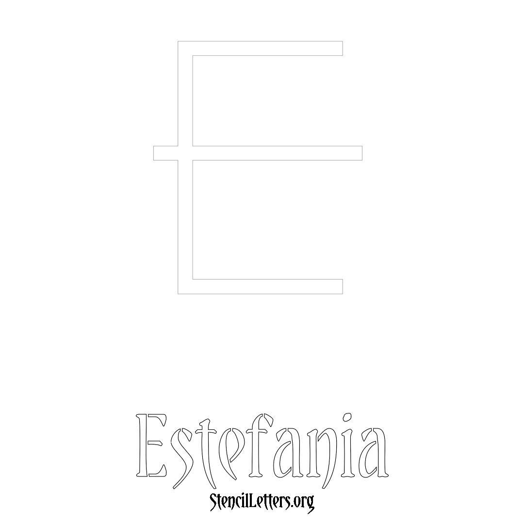 Estefania printable name initial stencil in Simple Elegant Lettering