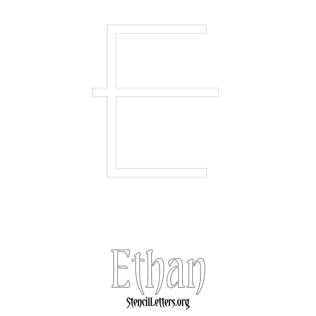 Ethan printable name initial stencil in Simple Elegant Lettering