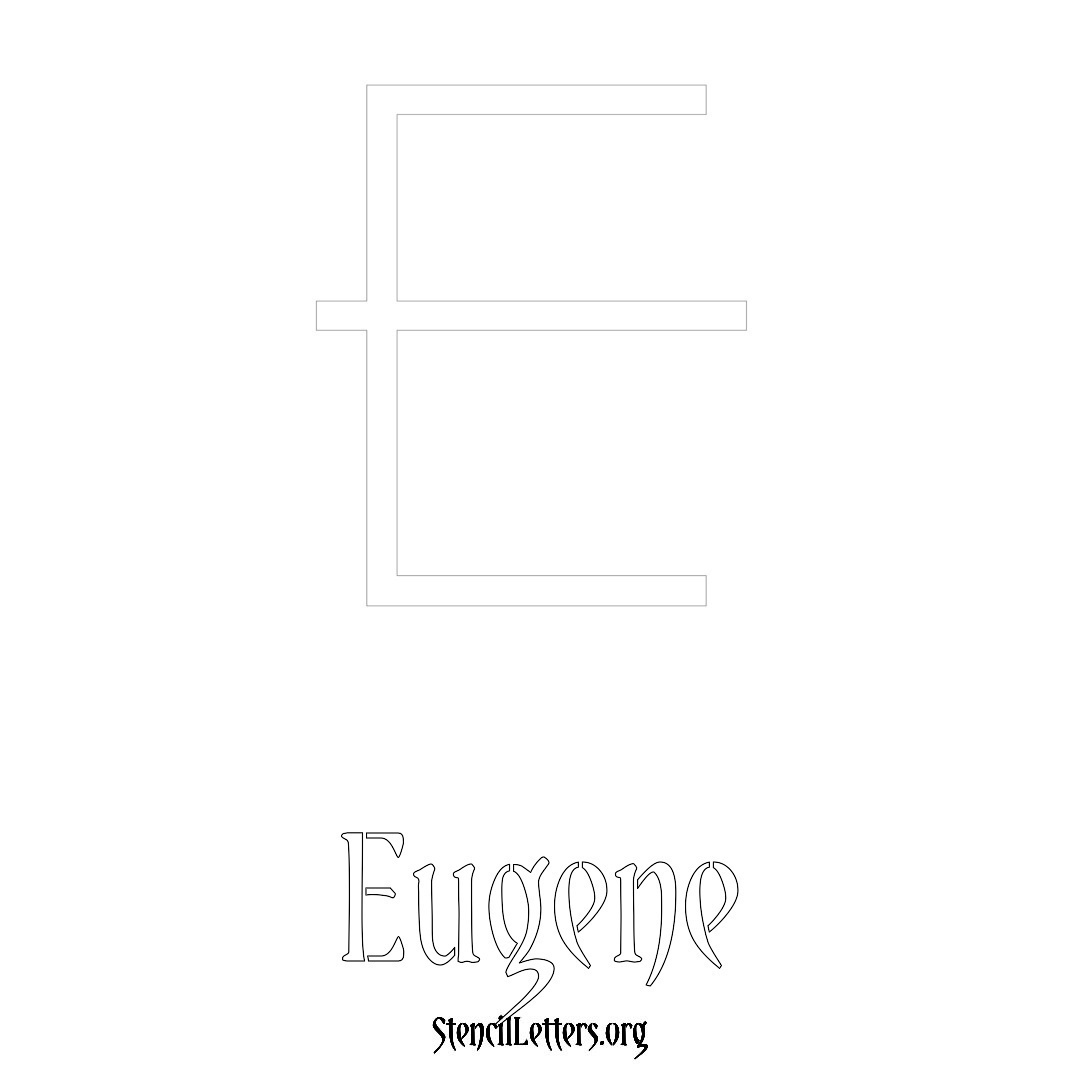 Eugene printable name initial stencil in Simple Elegant Lettering