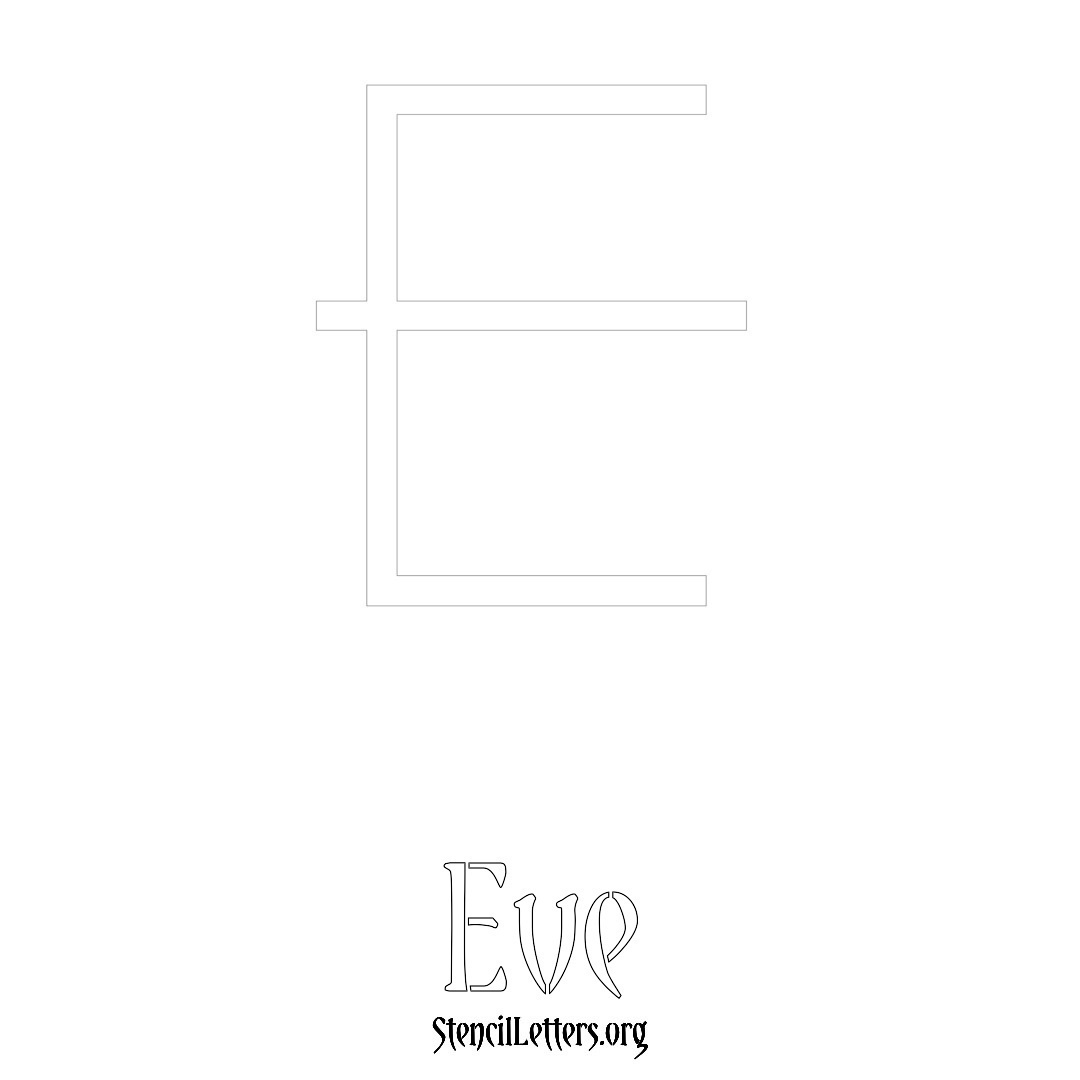 Eve printable name initial stencil in Simple Elegant Lettering