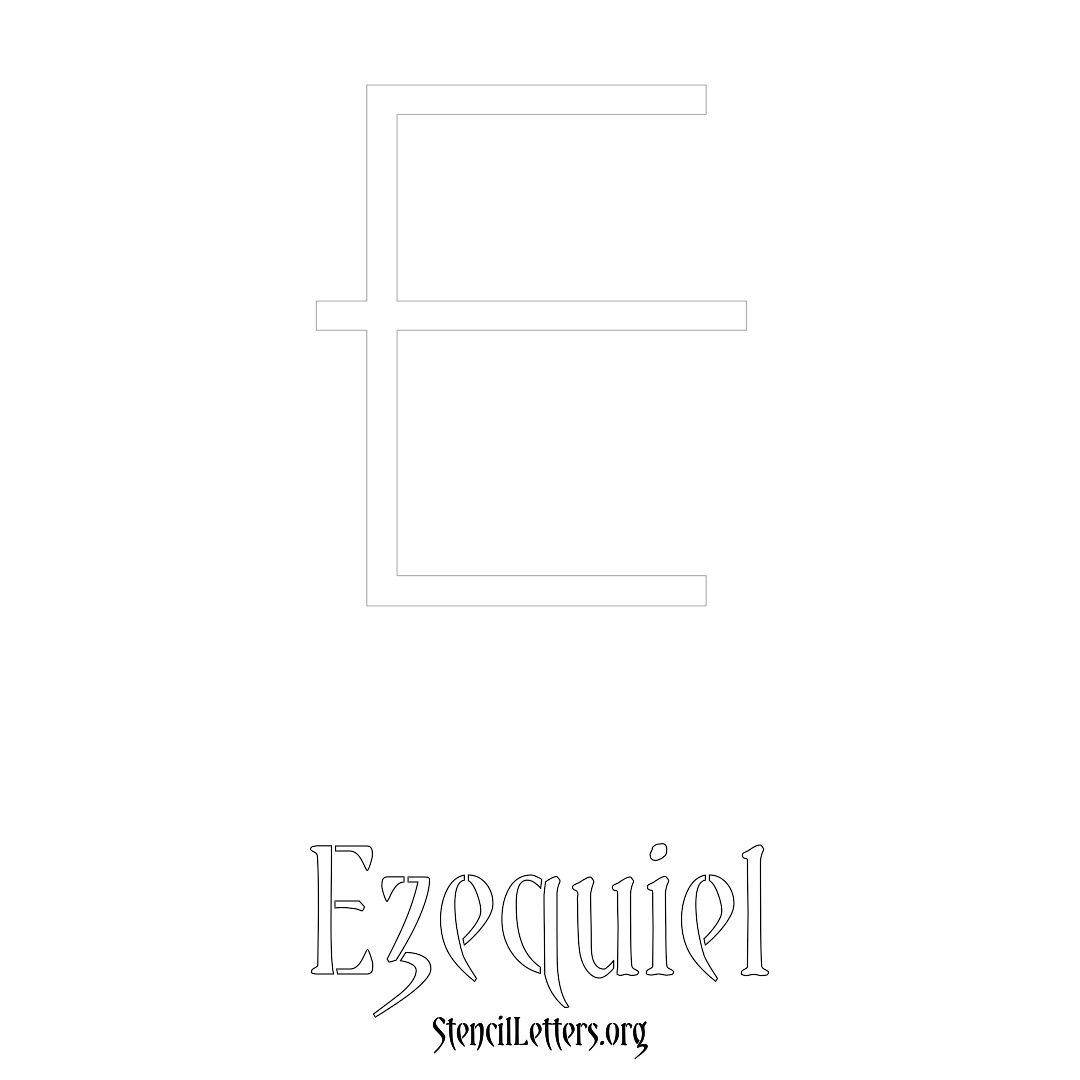 Ezequiel printable name initial stencil in Simple Elegant Lettering