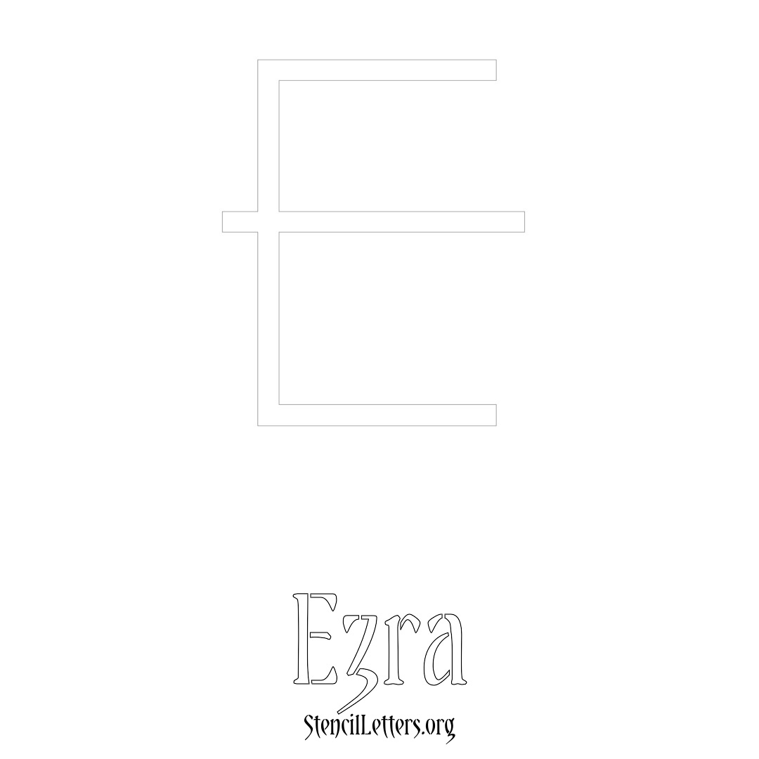 Ezra printable name initial stencil in Simple Elegant Lettering