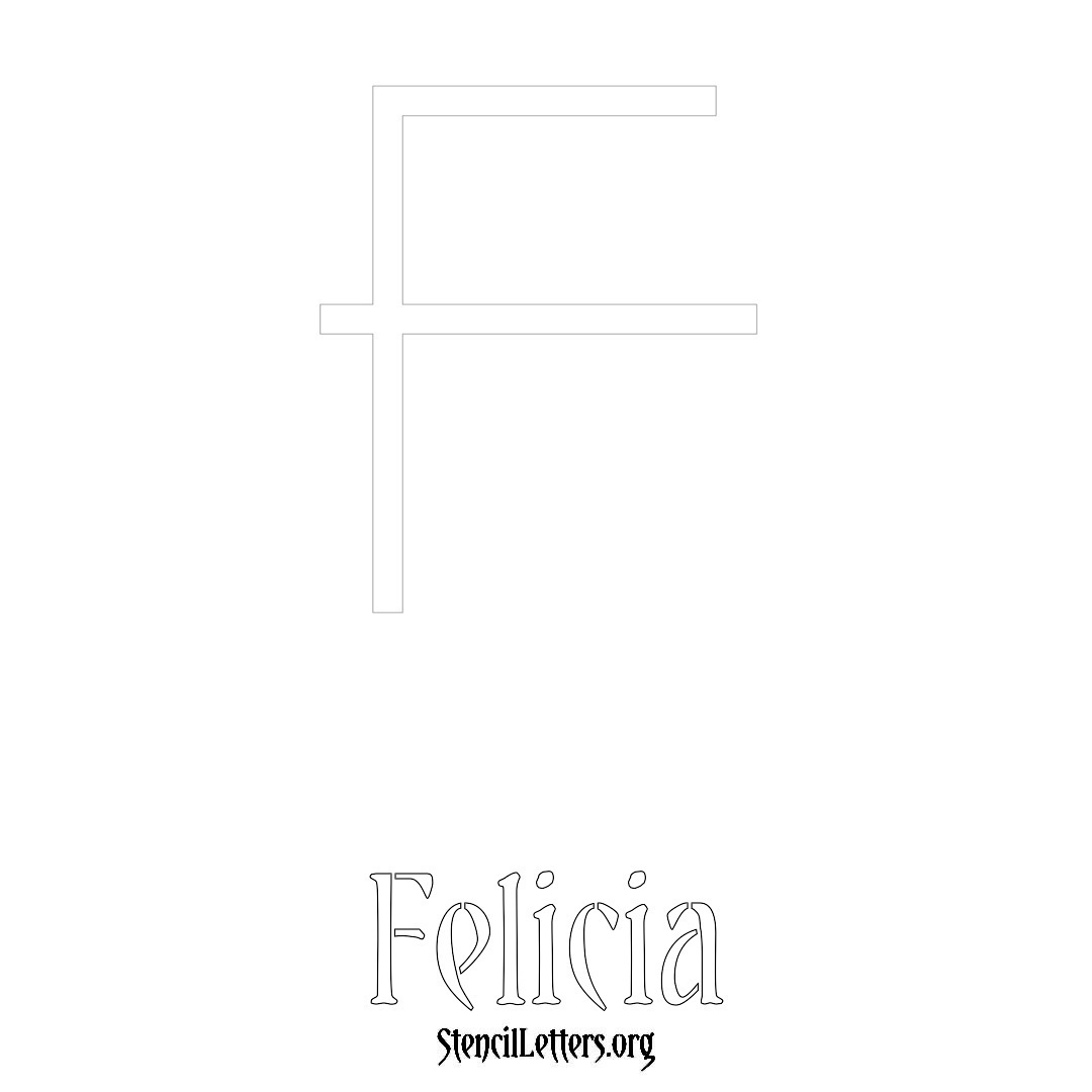 Felicia printable name initial stencil in Simple Elegant Lettering