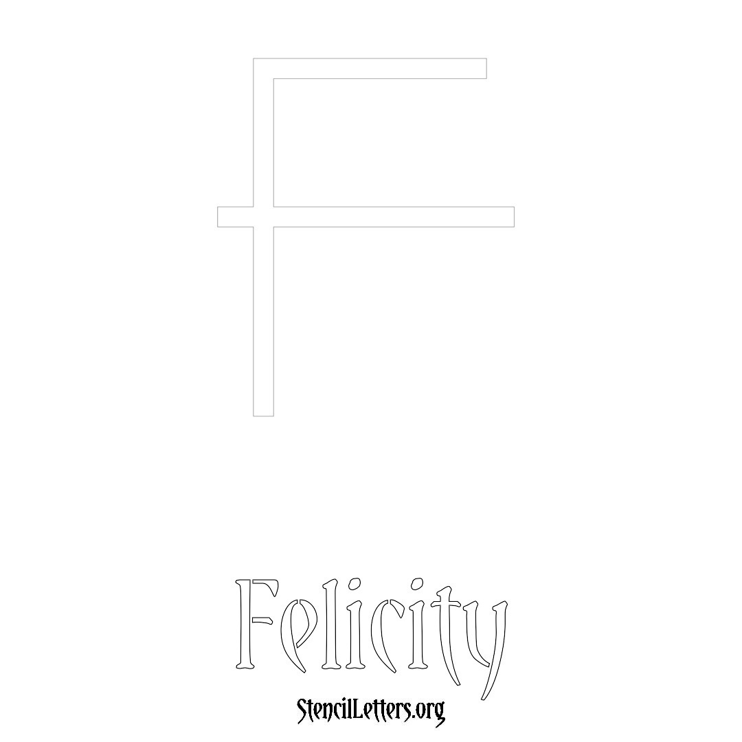 Felicity printable name initial stencil in Simple Elegant Lettering