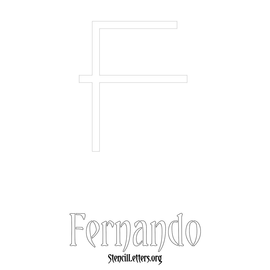 Fernando printable name initial stencil in Simple Elegant Lettering