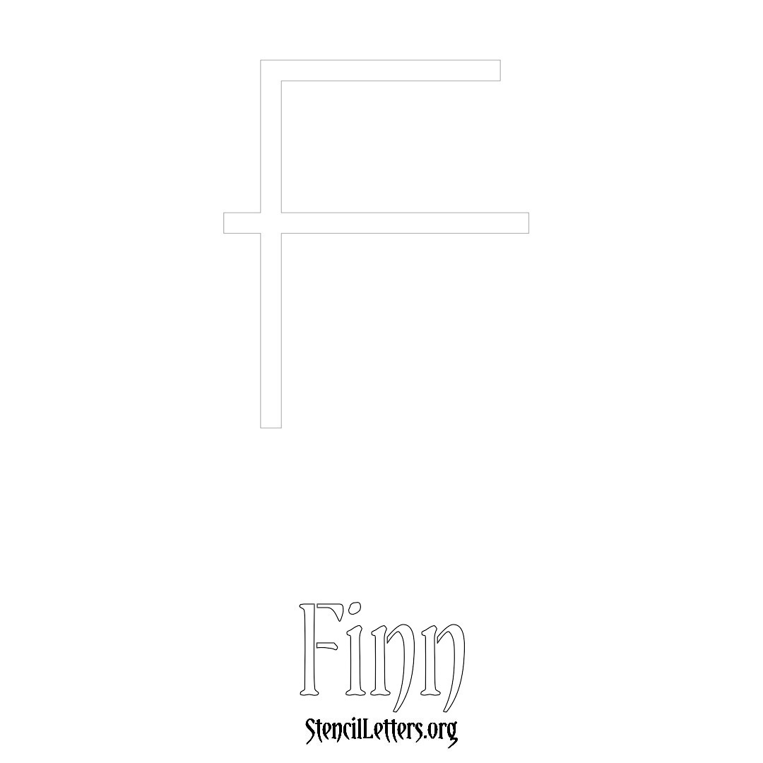 Finn printable name initial stencil in Simple Elegant Lettering