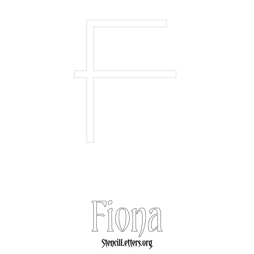 Fiona printable name initial stencil in Simple Elegant Lettering