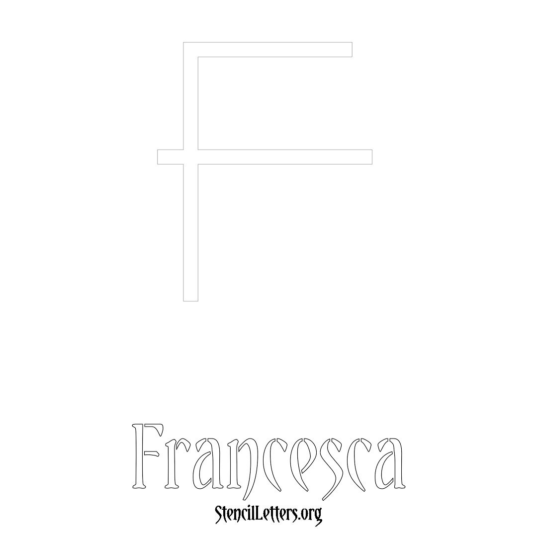 Francesca printable name initial stencil in Simple Elegant Lettering