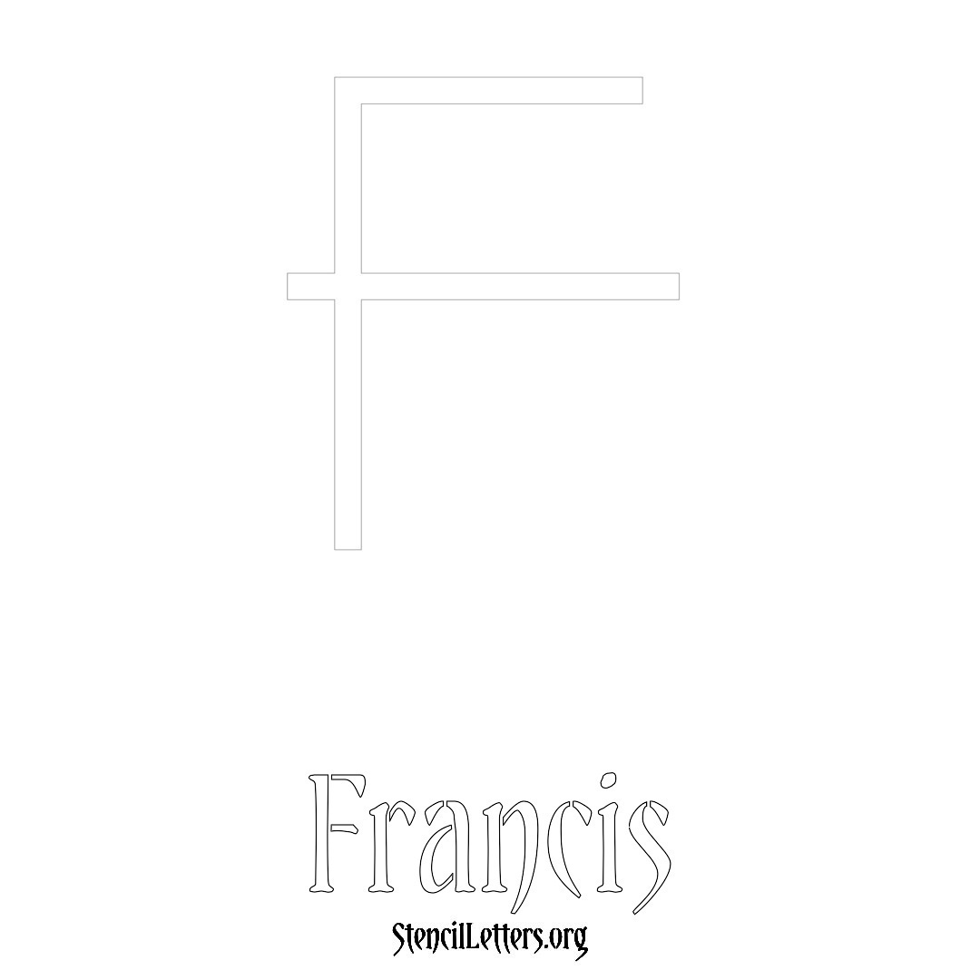 Francis printable name initial stencil in Simple Elegant Lettering