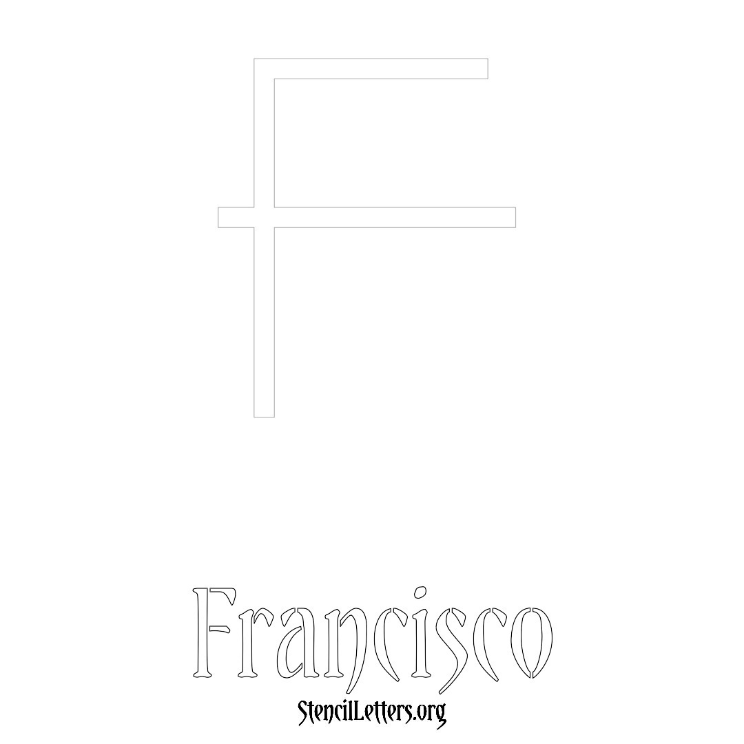 Francisco printable name initial stencil in Simple Elegant Lettering