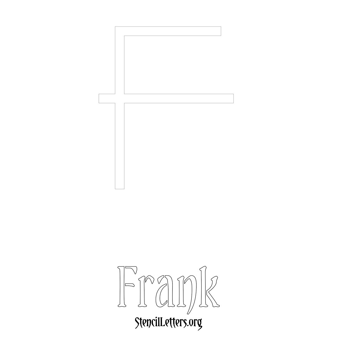 Frank printable name initial stencil in Simple Elegant Lettering