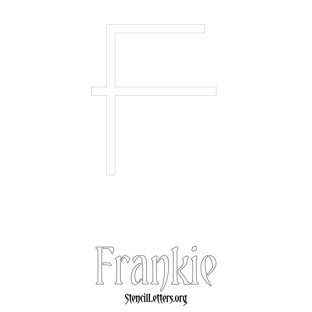 Frankie printable name initial stencil in Simple Elegant Lettering