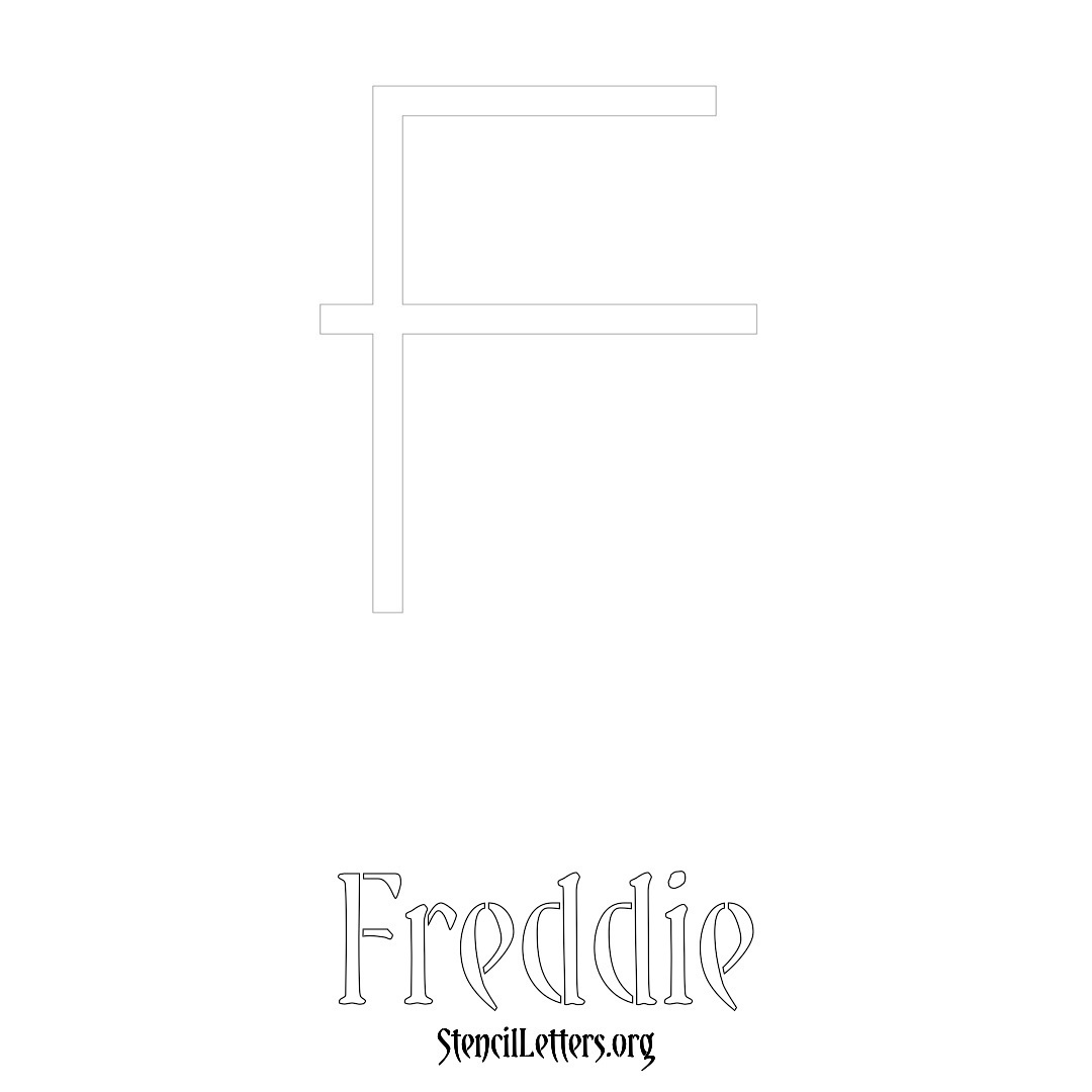 Freddie printable name initial stencil in Simple Elegant Lettering