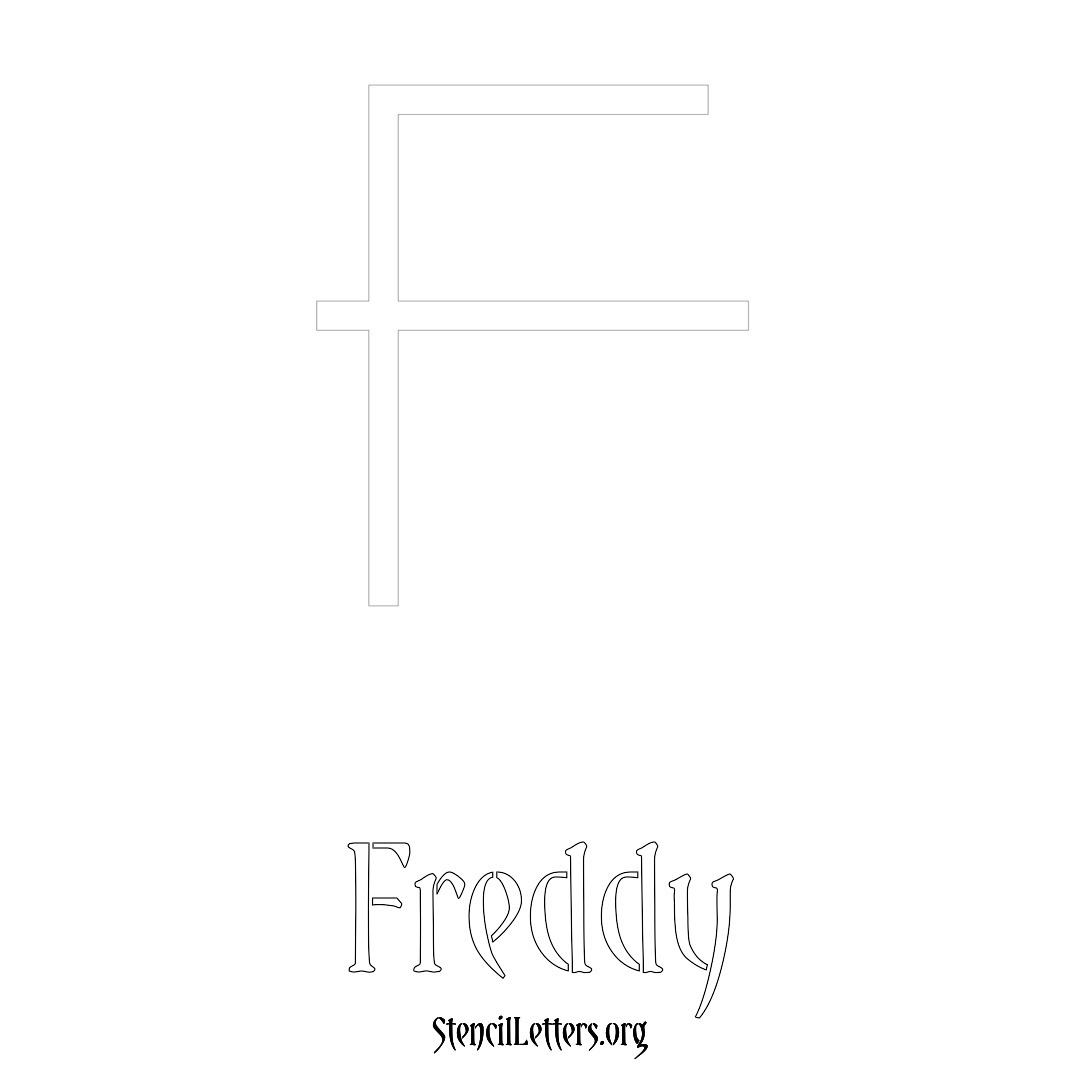 Freddy printable name initial stencil in Simple Elegant Lettering