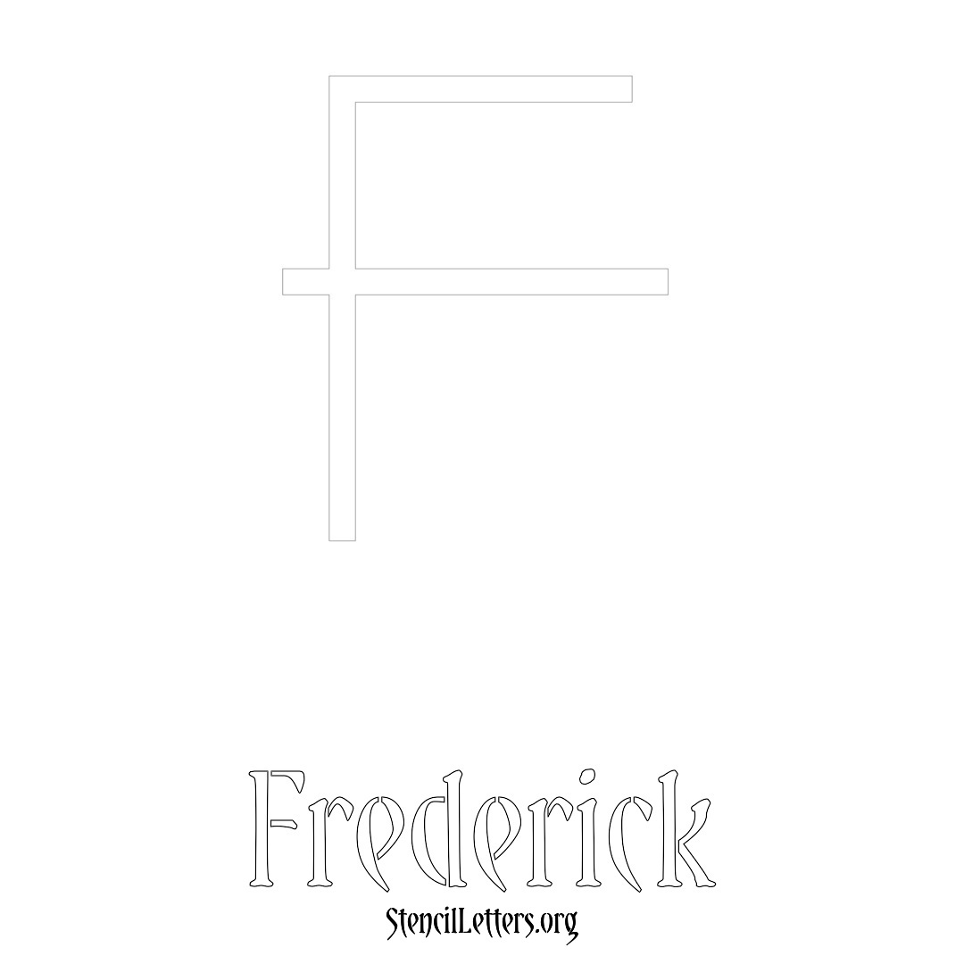 Frederick printable name initial stencil in Simple Elegant Lettering