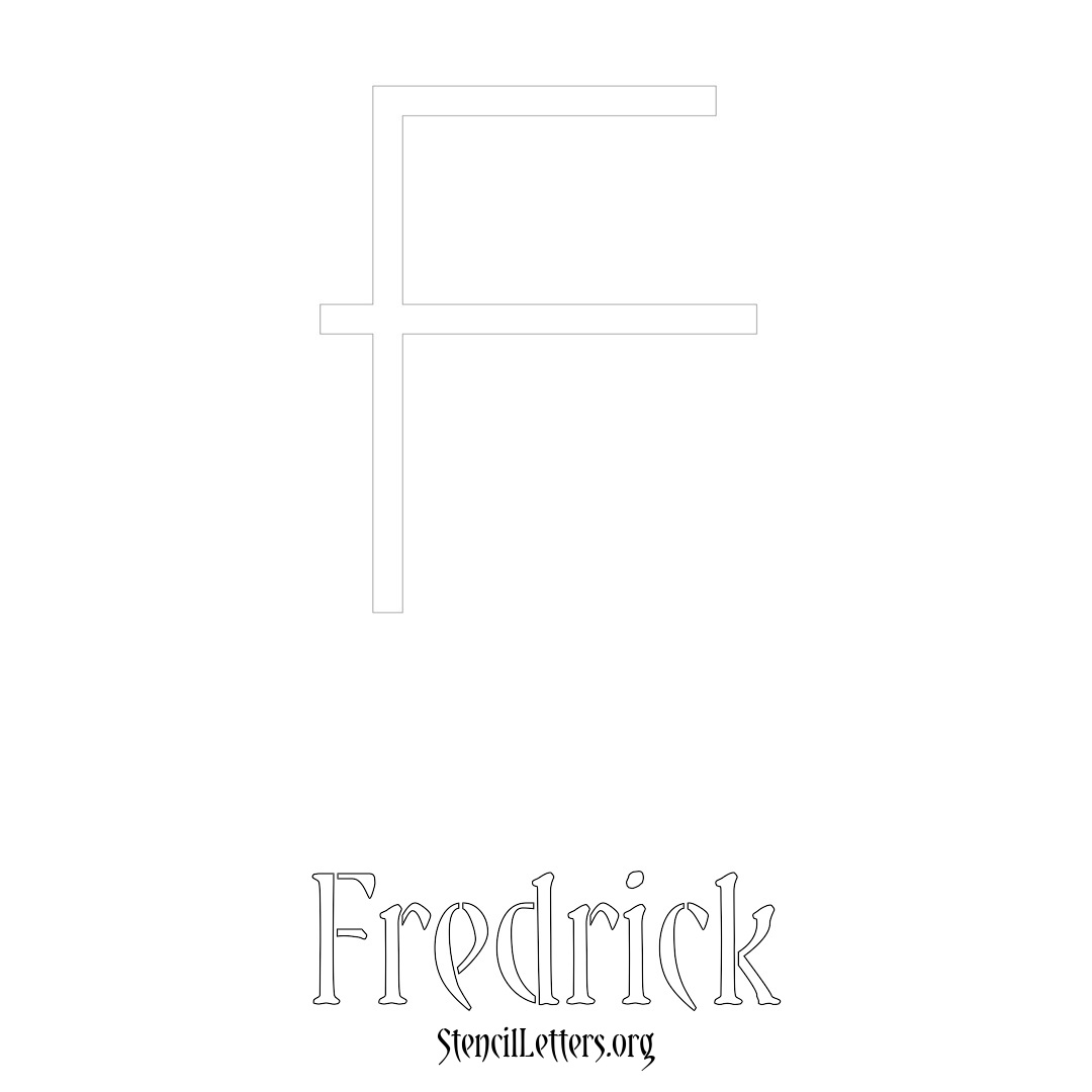 Fredrick printable name initial stencil in Simple Elegant Lettering