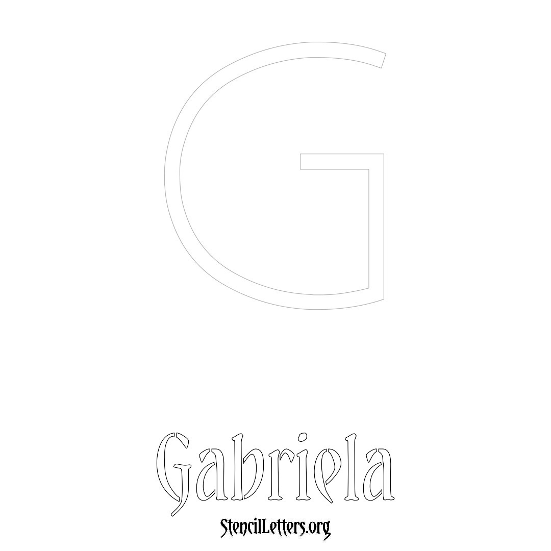 Gabriela printable name initial stencil in Simple Elegant Lettering