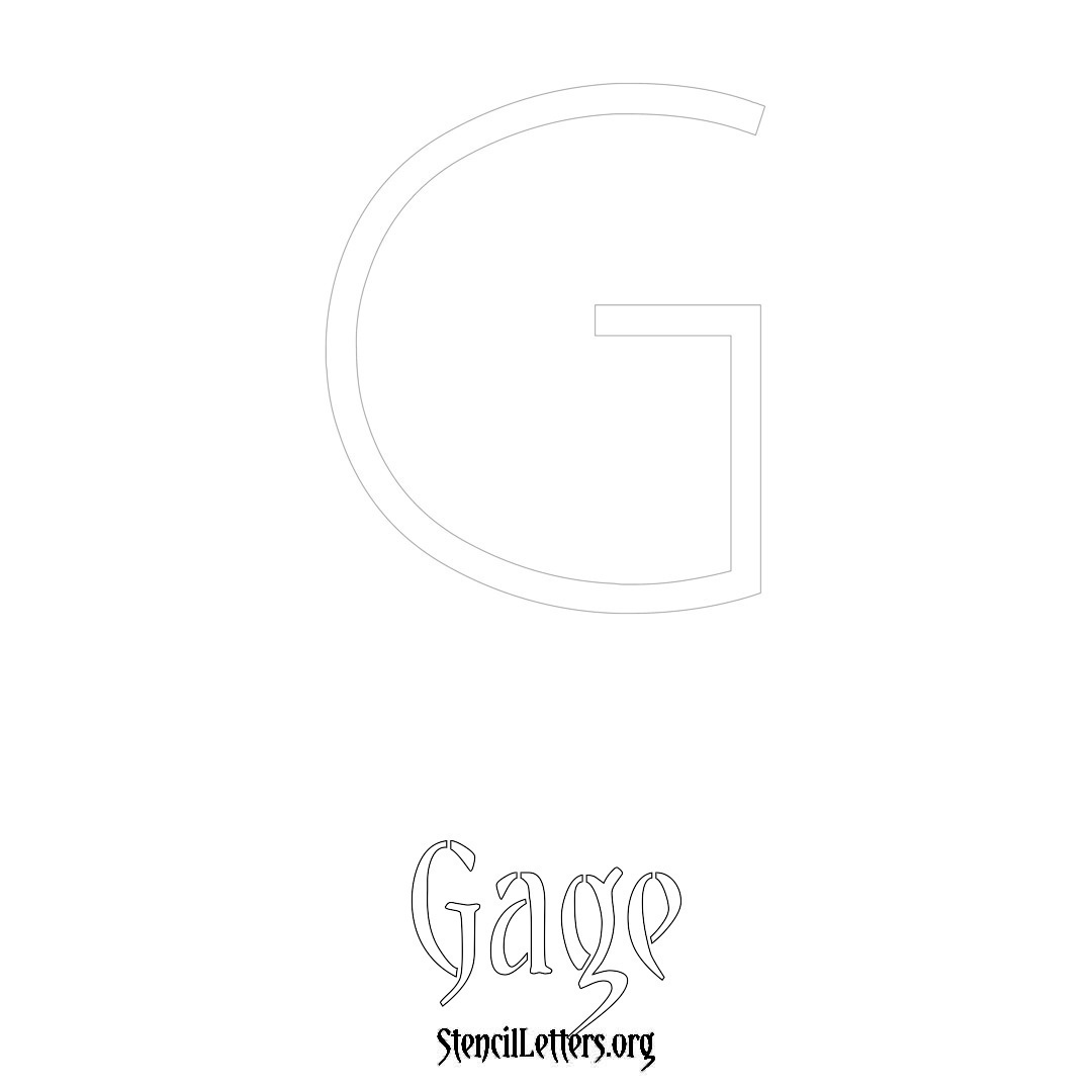 Gage printable name initial stencil in Simple Elegant Lettering