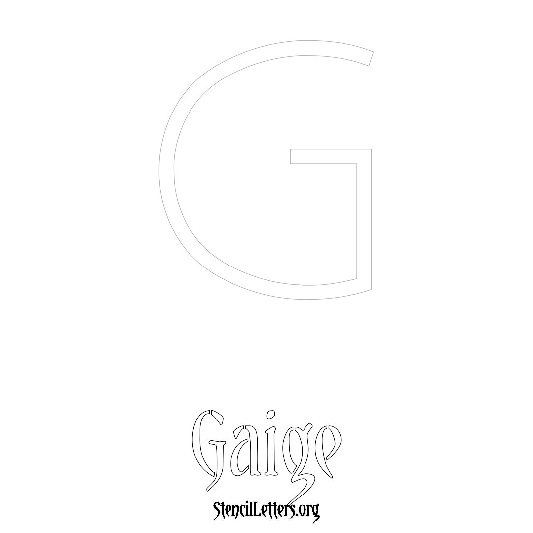 Gaige printable name initial stencil in Simple Elegant Lettering