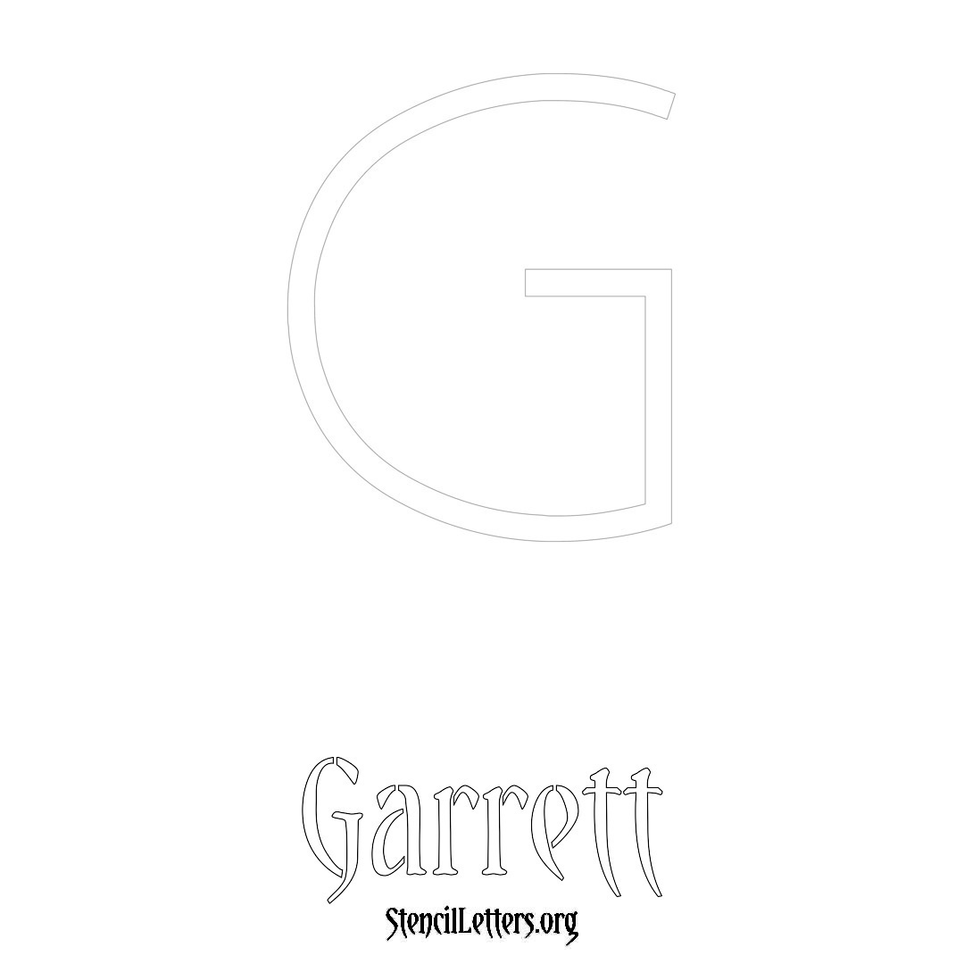 Garrett printable name initial stencil in Simple Elegant Lettering