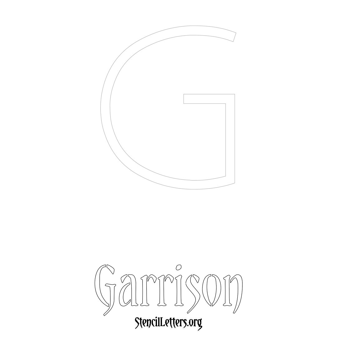 Garrison printable name initial stencil in Simple Elegant Lettering