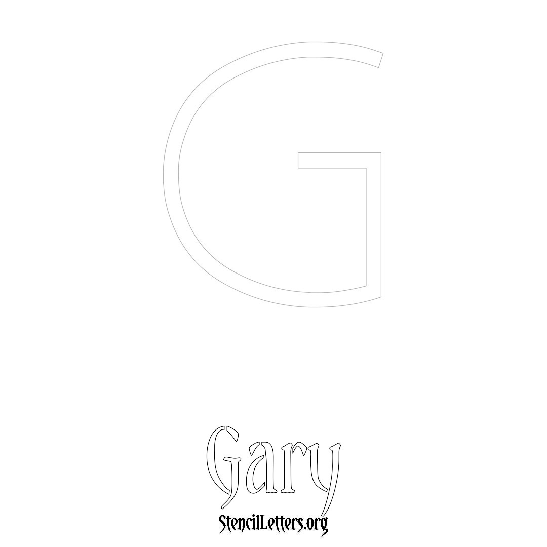 Gary printable name initial stencil in Simple Elegant Lettering