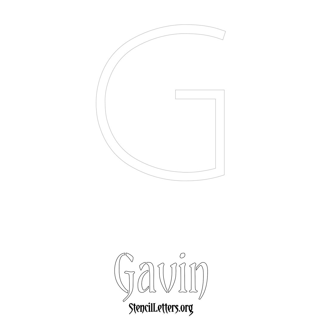 Gavin printable name initial stencil in Simple Elegant Lettering