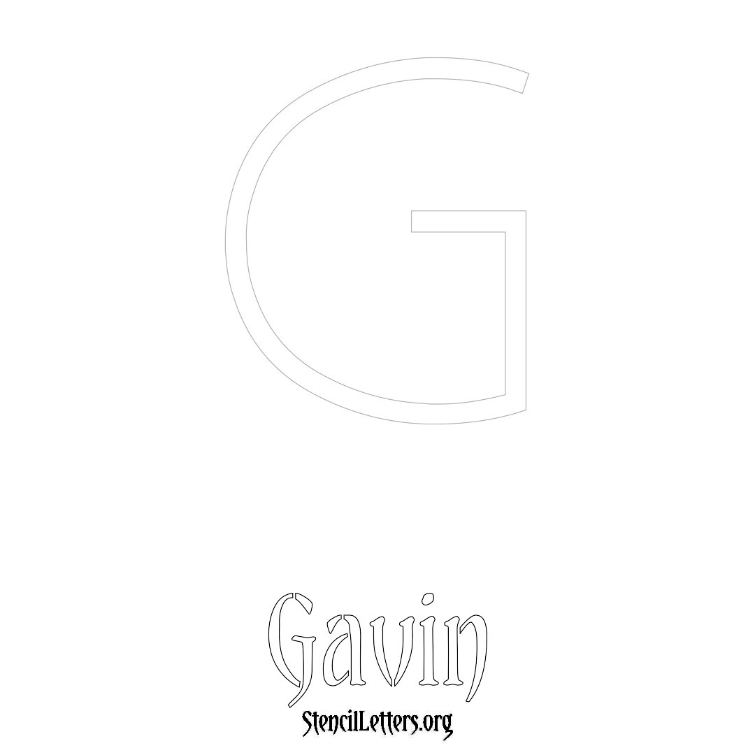 Gavin Free Printable Name Stencils with 6 Unique Typography Styles and ...