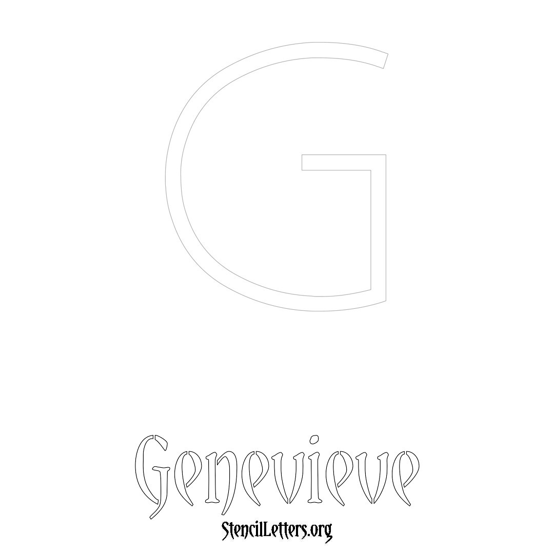 Genevieve printable name initial stencil in Simple Elegant Lettering